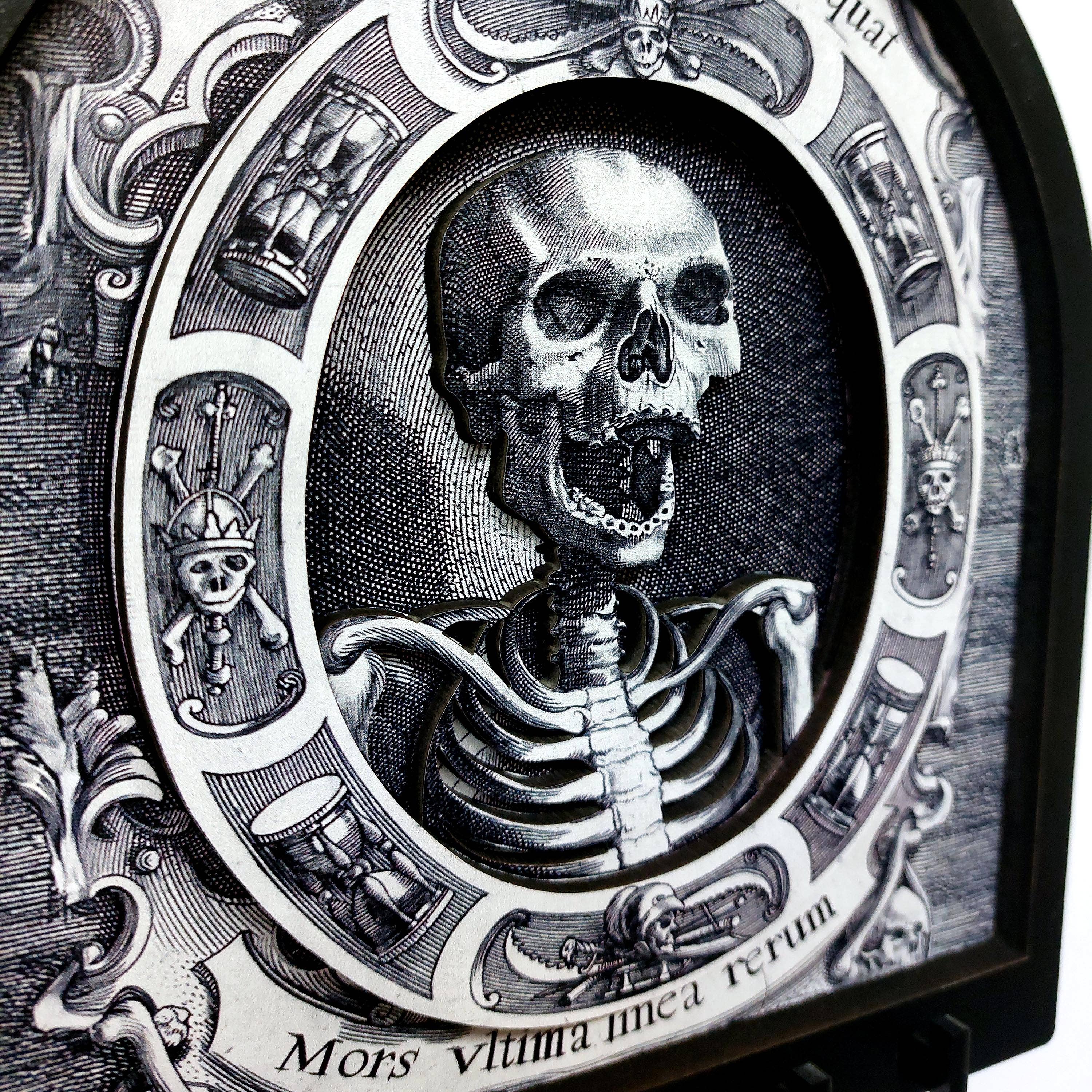 CajuArt Memento Mori Gotik İskelet Temalı Boyutlu Anahtar Askılık Duvar Dekor