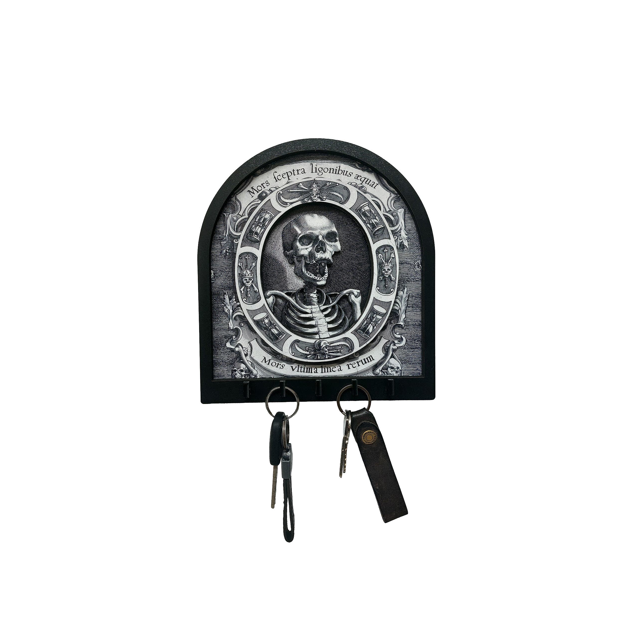 CajuArt Memento Mori Gotik İskelet Temalı Boyutlu Anahtar Askılık Duvar Dekor