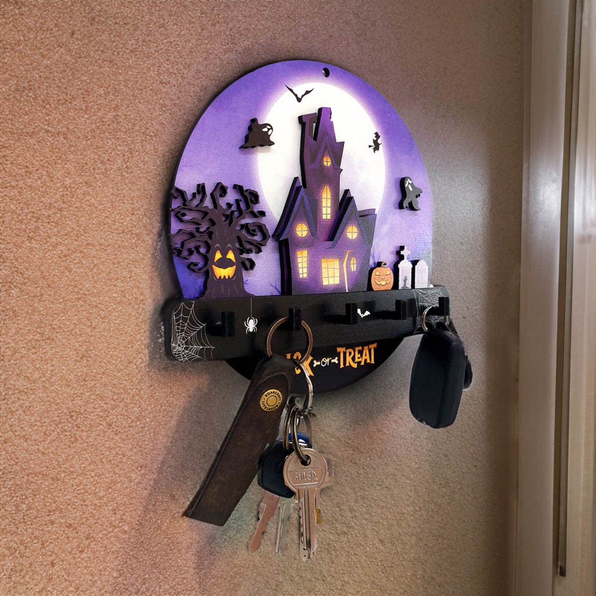 Halloween Cadılar Bayramı Temalı Duvar Dekor Askılık Anahtarlık