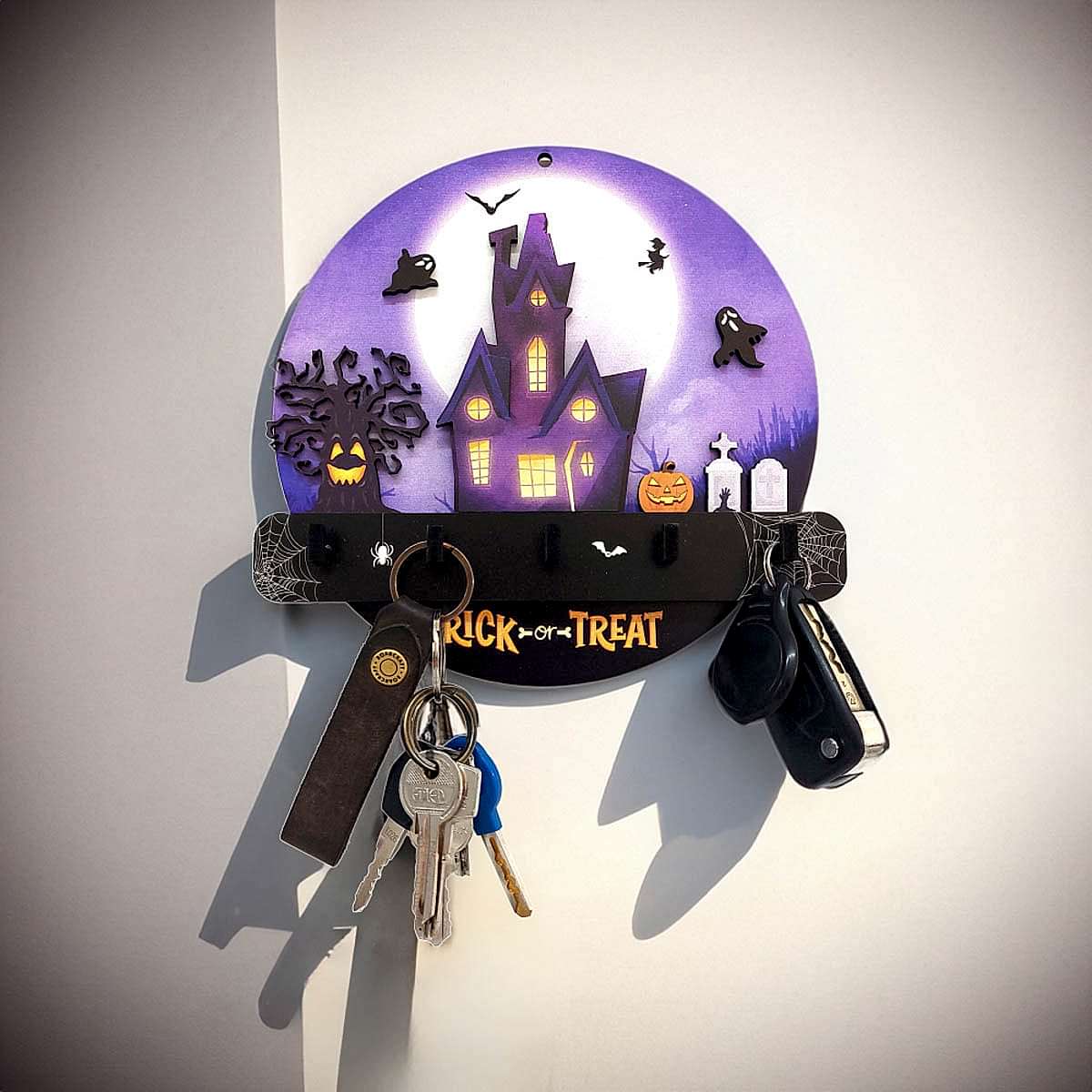 Halloween Cadılar Bayramı Temalı Duvar Dekor Askılık Anahtarlık