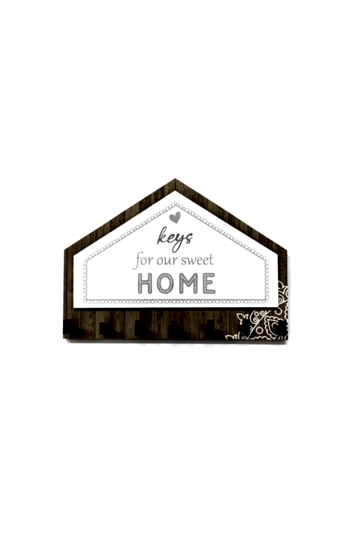 Gri Kahverengi Üçgen Keys For Home Askı Anahtarlık Dekor