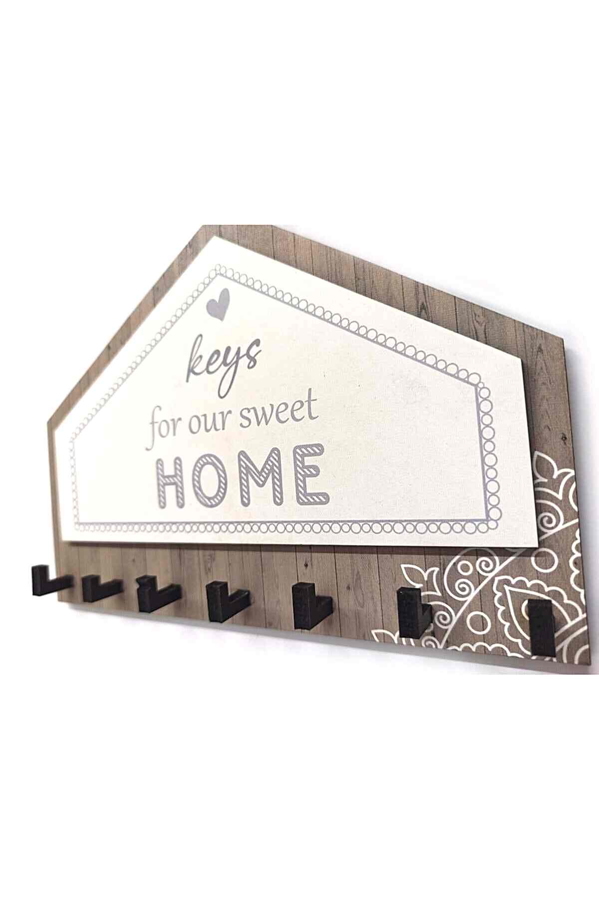 Gri Kahverengi Üçgen Keys For Home Askı Anahtarlık Dekor