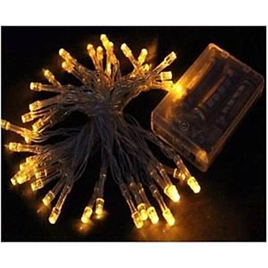 3 m 30 Led Şeffaf Kablo Sarı Renkli Pilli Led Işık Süs