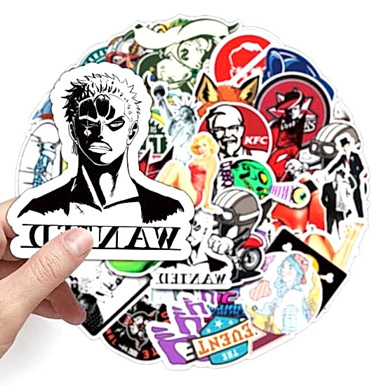 50 Adet Tekrarsız Karışık Retro Kalite Pvc Sticker 011