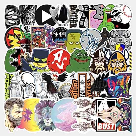 50 Adet Tekrarsız Karışık Stil Modern Pvc Sticker 016
