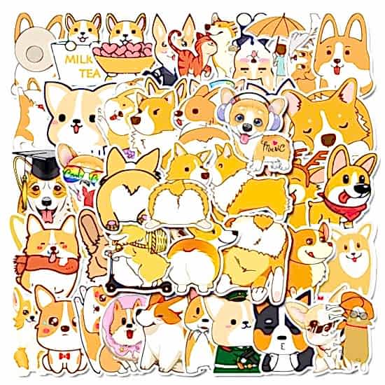 50 Adet Tekrarsız Köpekler Kalite Pvc Modern Sticker 01