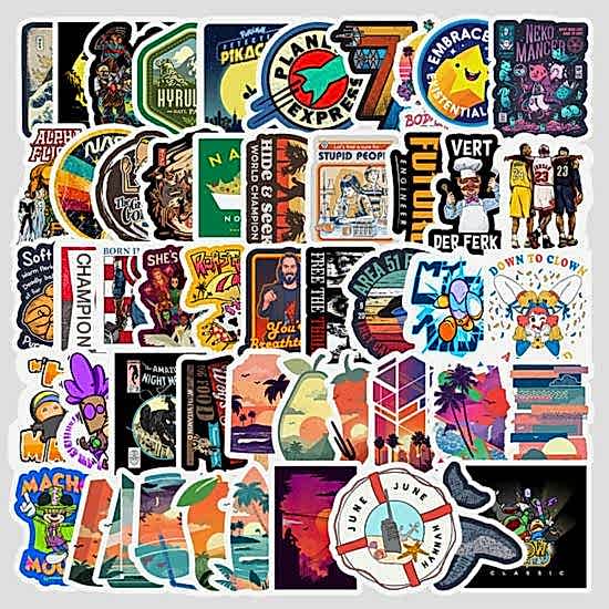 50 Adet Tekrarsız Seyahat Macera Kalite Pvc Sticker 06