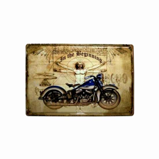 Motosiklet Temalı 20x30 Metal Plaka