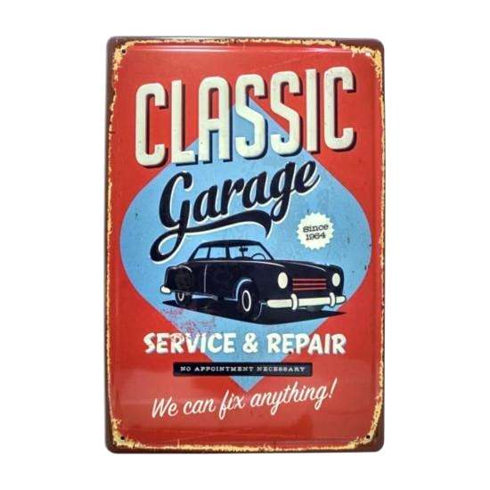 Retro Classic Garage Tamirci Temalı 20x30 Metal
