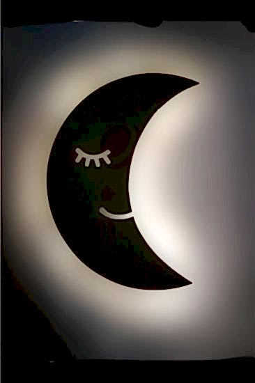 Çocuk Odası Bebek Odası Led Işıklı Ay Baskılı Mdf Duvar Süsü