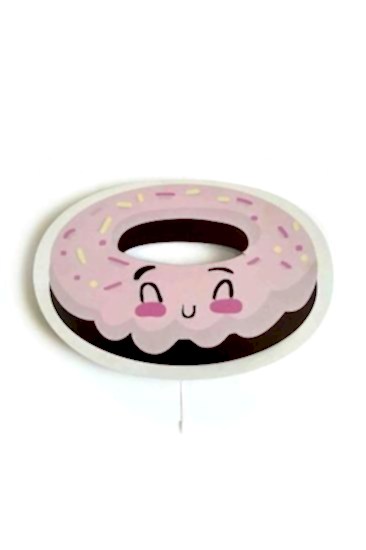 Çocuk Odası Bebek Odası Led Işıklı Donut Baskılı Mdf Duvar Süsü