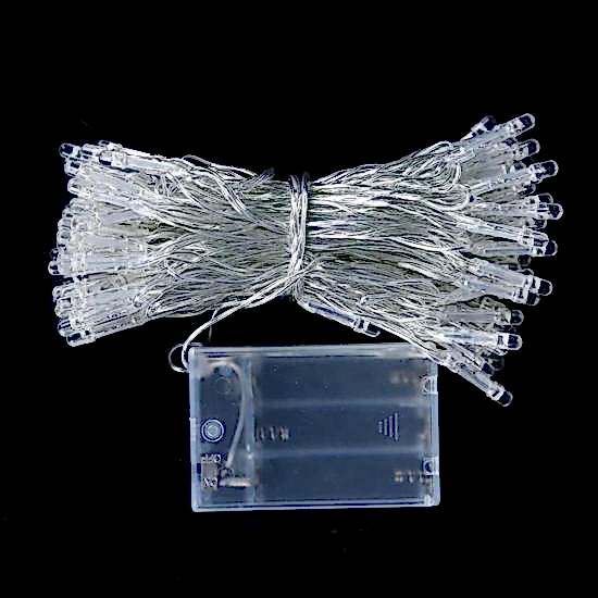 Dekoratif 10 Metre Günışığı Sarı Renk Pilli Şeffaf Ip Led Lamba
