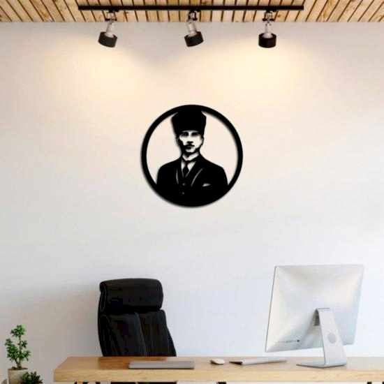 Dekoratif Ahşap Kesim Atatürk Portresi Büyük Duvar Tablo