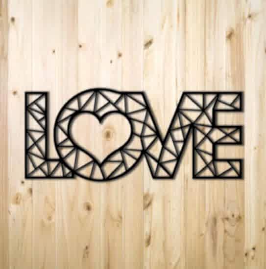 Dekoratif Modern Siyah Büyük Ahşap Love Yazısı Tablo Aşk
