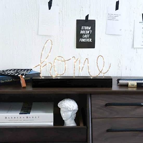 Ev Home Yazılı Pilli Led Işık Ev Dekor Aydınlatma Lamba