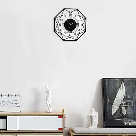 Sekizgen Geometrik Tasarım 40 cm Duvar Saati