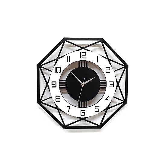 Sekizgen Geometrik Tasarım 40 cm Duvar Saati