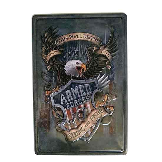 Armed Forces Kartal Temalı 20x30 Metal Plaka