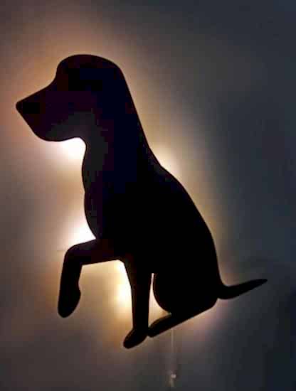 Pati Uzatan Köpek Led Işıklı Ahşap Tablo Duvar Dekoru Süs
