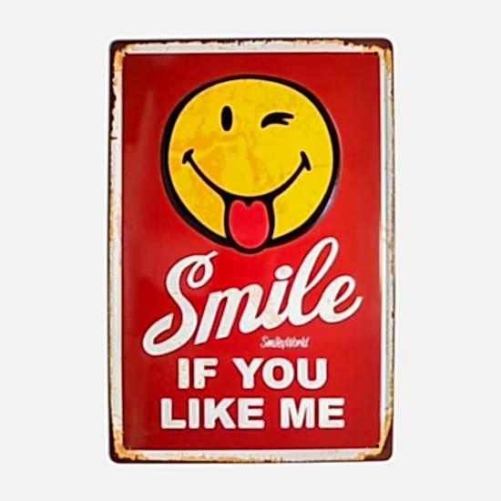 Smile Emoji Temalı 20x30 Metal Plaka Tablo