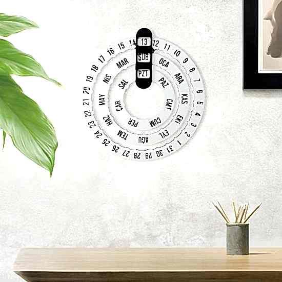 Modern Tasarım Ev Ofis Ahşap Duvar Takvimi Dekor