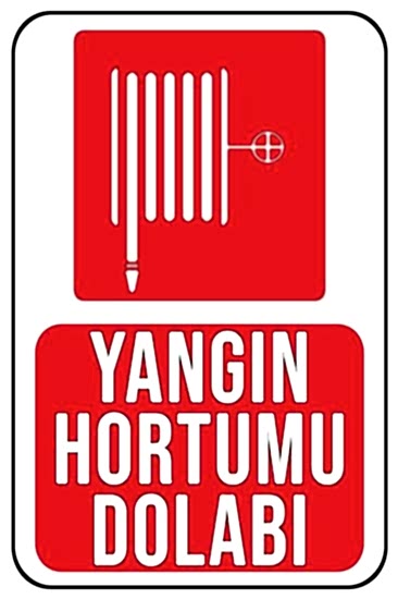Yangın Hortumu Dolabı 20x30 cm Ahşap Uyarı