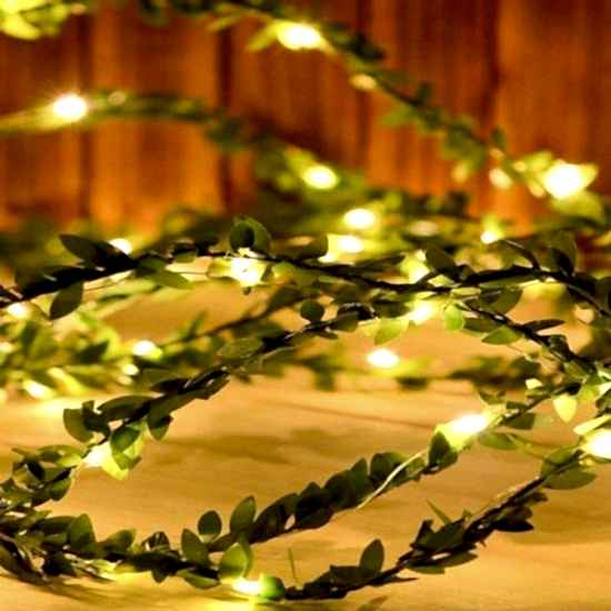 Yapay Yapraklı Yeşil Sarmaşık 3 Metre Peri Led Işık Süs
