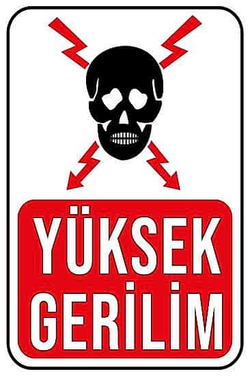 Yüksek Gerilim 20x30 cm Ahşap Uyarı İkaz Levhası