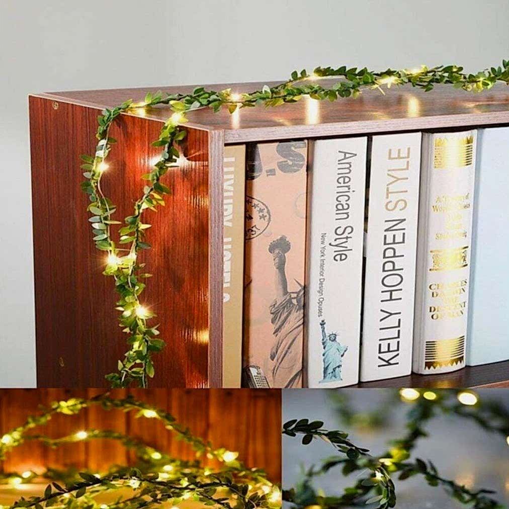 Yapay Yapraklı Yeşil Sarmaşık 3 Metre Peri Led Işık Süs